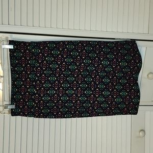 LuLaRoe Floral Patterned Navy Cassie Skirt, Size M